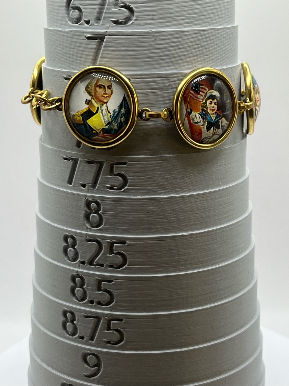 Designs From The Deep Patriotic Medallion Bracelet with Red, Blue & White - Picture 3 of 9